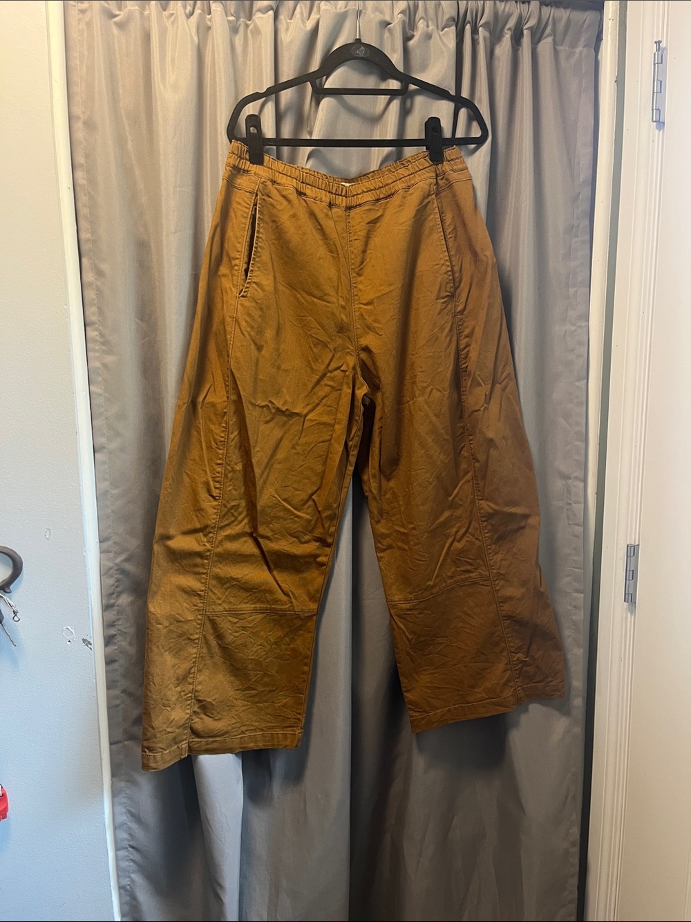 Pilcro Wide-Leg Chino Pants in Caramel Brown (Anthropologie)